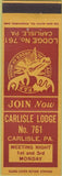 Matchbook Cover - Matchbook Cover Moose Lodge Carlisle PA