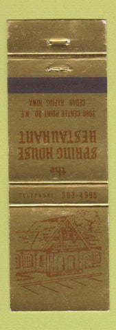 Matchbook Cover - Spring House Restaurant Cedar Springs IA