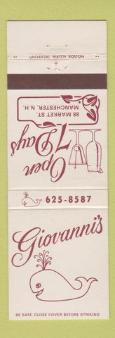 Matchbook Cover - Giovanni's Restaurant Manchester NH