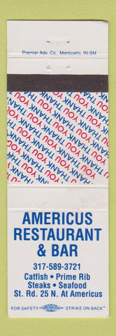 Matchbook Cover - Americus Restaurant Bar