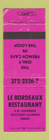Matchbook Cover - Le Bordeaux Restaurant Chicago IL
