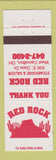 Matchbook Cover - Red Rock Steak House West Carrollton OH