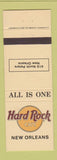 Matchbook Cover - Hard Rock Cafe New Orleans LA