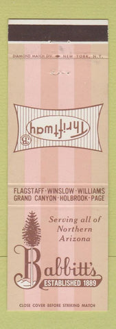 Matchbook Cover - Babbitt's Flagstaff Winslow Williams Holbrook Page AZ