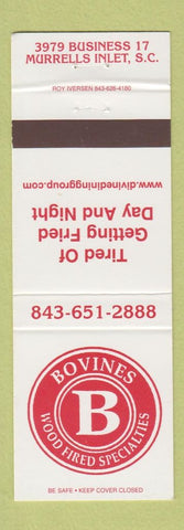 Matchbook Cover - Bovines Restaurant Murrells Inlet SC