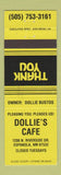 Matchbook Cover - Dollie's Cafe Espanola NM
