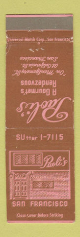 Matchbook Cover - Paoli's Restaurant San Francisco CA WORN