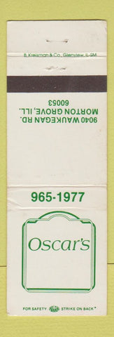 Matchbook Cover - Oscar's Morton Grove IL WEAR