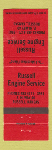 Matchbook Cover - Russell Engine Service Russell KS