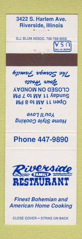Matchbook Cover - Riverside Family Restaurant Riverside IL