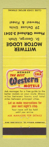 Matchbook Cover - Wittwer Motor Lodge St George UT Best Western