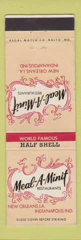 Matchbook Cover - Meal A Minit Restaurants New Orleans LA Indianapolis IN