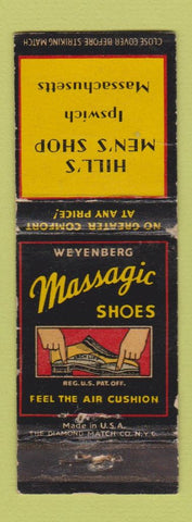 Matchbook Cover - Massagic Shoes Hill's Men's Shop Ipswich MA WORN