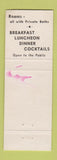 Matchbook Cover - Wolfeboro Inn NH