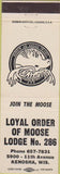 Matchbook Cover - Matchbook Cover Moose Lodge Kenosha WI