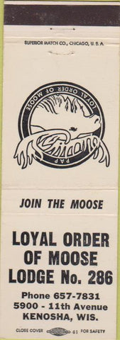 Matchbook Cover - Matchbook Cover Moose Lodge Kenosha WI