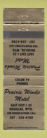Matchbook Cover - Prairie Winds Motel Douglas WY
