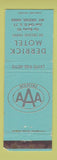 Matchbook Cover - Derrick Motel Mount Gilead OH WORN