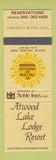 Matchbook Cover - Atwood Lake Lodge Resort Dellroy OH