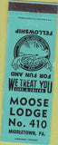 Matchbook Cover - Matchbook Cover Moose Lodge Middletown PA