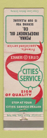 Matchbook Cover - Cities oil gas PA Independent Oil Pennsylvania WEAR