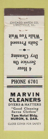 Matchbook Cover - Marvin Cleaners Huron SD WEAR