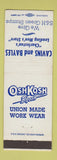 Matchbook Cover - OshKosh B'gosh Union Work Wear Charleston