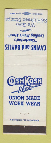 Matchbook Cover - OshKosh B'gosh Union Work Wear Charleston