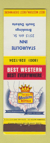 Matchbook Cover - Staurolite Inn Brookings SD Best Western