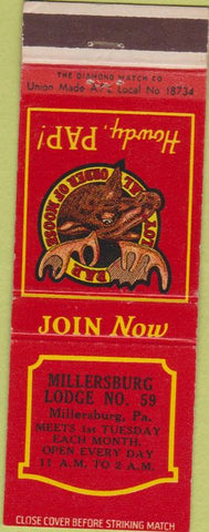 Matchbook Cover - Matchbook Cover Moose Lodge Millersburg PA