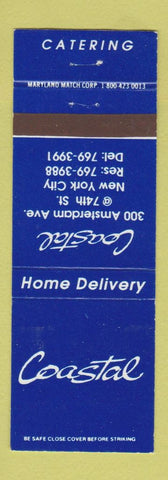 Matchbook Cover - Coastal Restaurant New York City