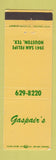 Matchbook Cover - Gaspair's Houston TX