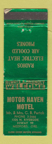 Matchbook Cover - Motor Haven Motel Medford OR WORN
