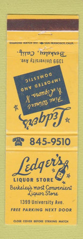 Matchbook Cover - Ledger's Liquor Store Berkeley CA