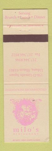 Matchbook Cover - Milo's Restaurant Urbana IL