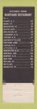 Matchbook Cover - Montshire Restaurant West Lebanon NH