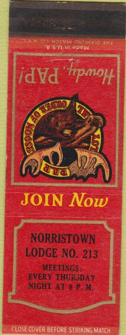 Matchbook Cover - Matchbook Cover Moose Lodge Norristown PA