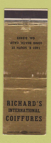 Matchbook Cover - Richard's International Coiffures Salon Long Beach CA