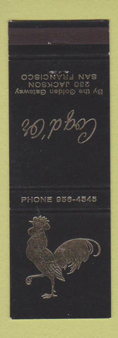 Matchbook Cover - Coq D Or San Francisco CA rooster