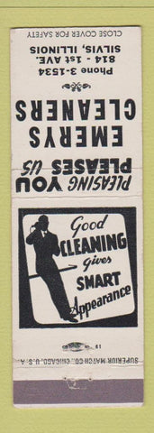 Matchbook Cover - Emerys Cleaners Silvis IL