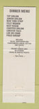 Matchbook Cover - Lou Singer's Steak House Old Greenwich CT