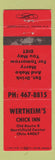 Matchbook Cover - Wertheim's Chick Inn Northfield Center OH WEAR