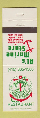 Matchbook Cover - Al's Marine Store Redwood City CA Harbor House Restaurant
