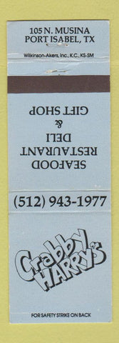 Matchbook Cover - Crabby Harry's Restaurant Port Isabel TX
