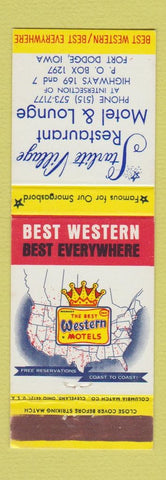 Matchbook Cover - Starlite Village Restaurant Motel Fort Dodge IA