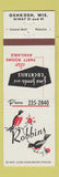 Matchbook Cover - Robbins Restaurant Oshkosh WI