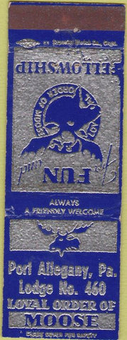 Matchbook Cover - Matchbook Cover Moose Lodge Port Allegany PA