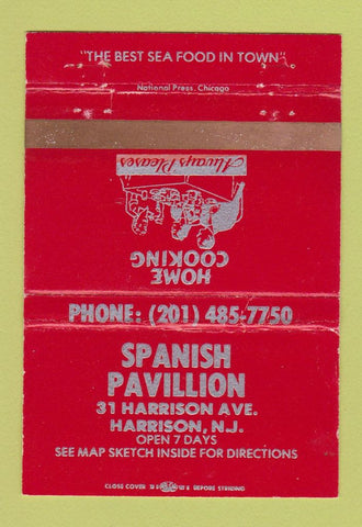 Matchbook Cover - Spanish Pavillion Harrison NJ WEAR 40 Strike
