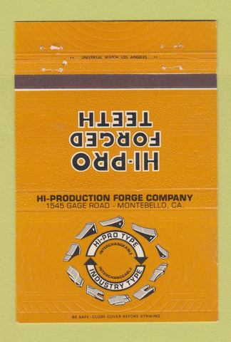 Matchbook Cover - Hi Pro Forged Teeth Montebello CA 40 Strike