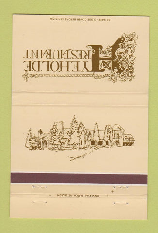 Matchbook Cover - Hyeholde Restaurant Pittsburgh PA 40 Strike